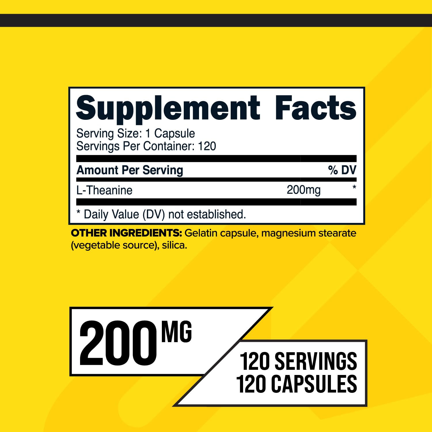Gros plan sur les capsules Primaforce L-Theanine, dosage pratique.