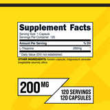 Gros plan sur les capsules Primaforce L-Theanine, dosage pratique.