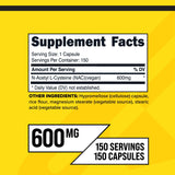 Étiquette claire Primaforce NAC 600 mg, facilité d’utilisation