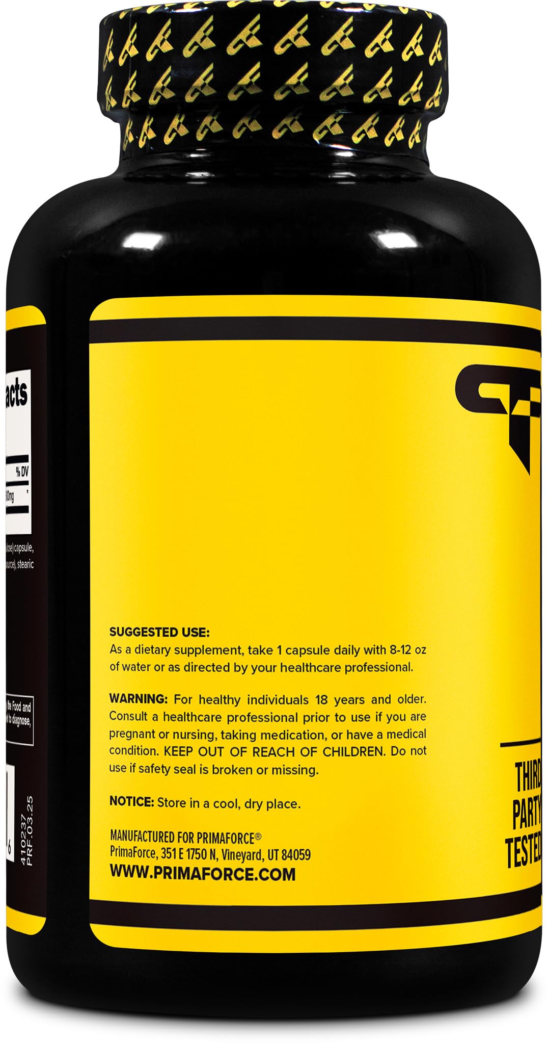 Capsules vegan compactes Primaforce NAC pour routine simple