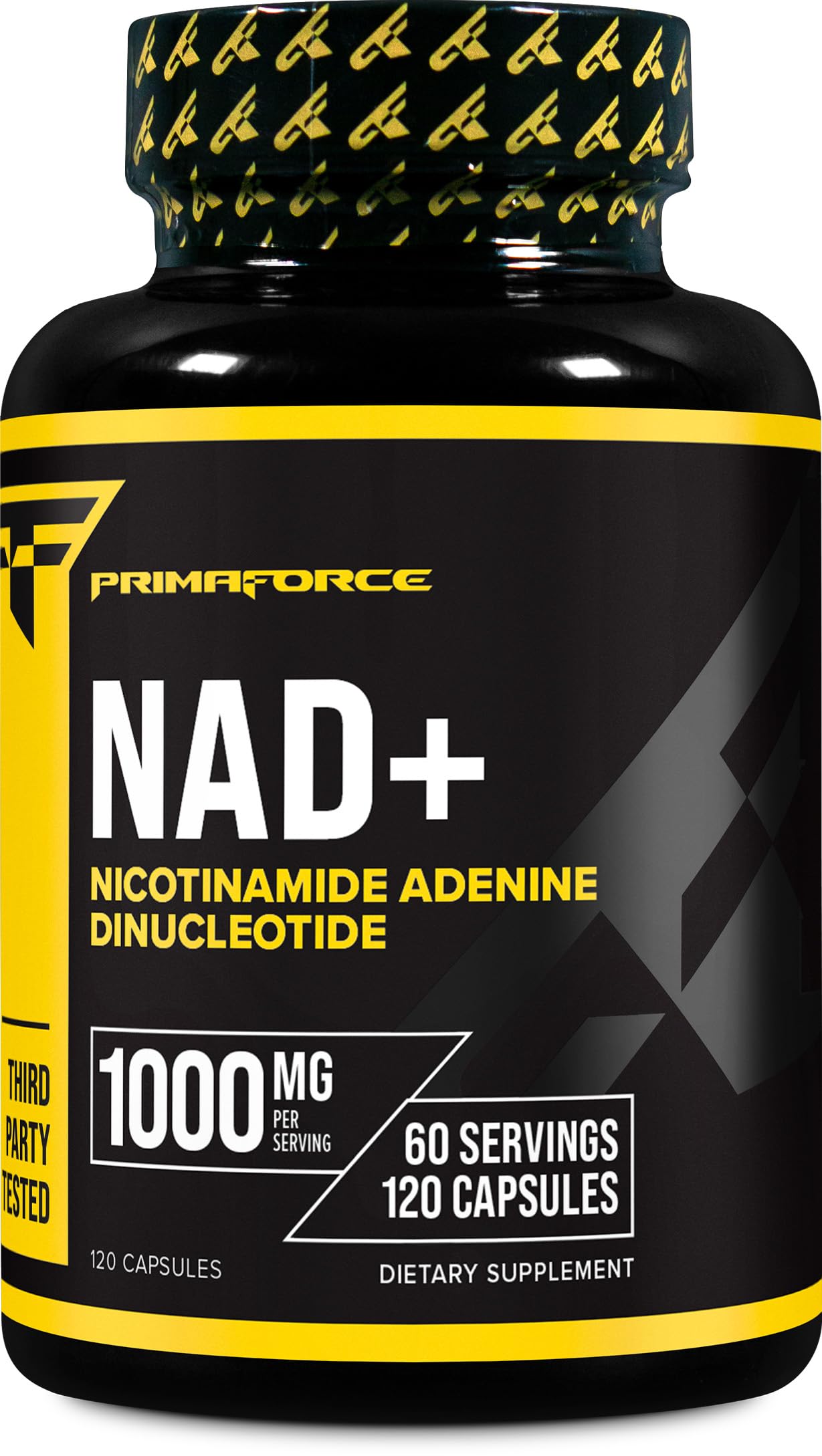 Primaforce NAD+ – Bouteille visible, soutien potentiel à l'énergie au quotidien.