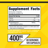 Gélules Primaforce Phosphatidyl Sérine, dosage 400 mg, format pratique.