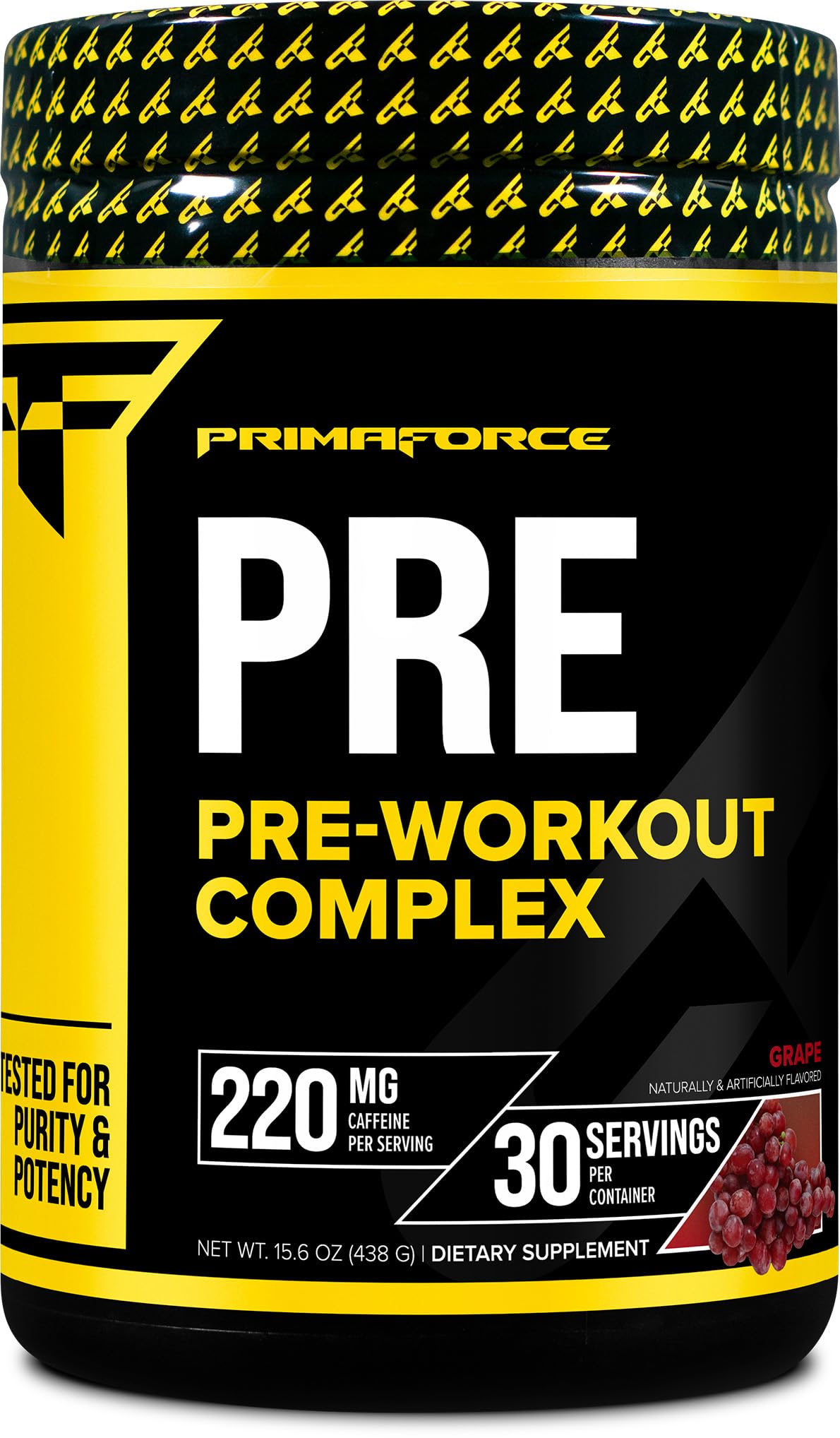 Primaforce preentraînement raisin dans bouteille, énergie prête avant l effort.