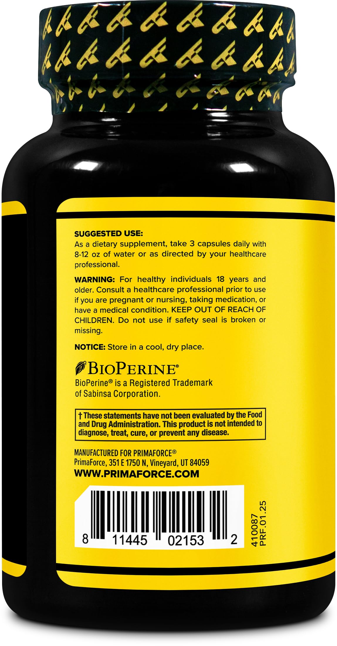 Primaforce Testosterone Complex: mélange d'ingrédients clés visible pour usage conscient.