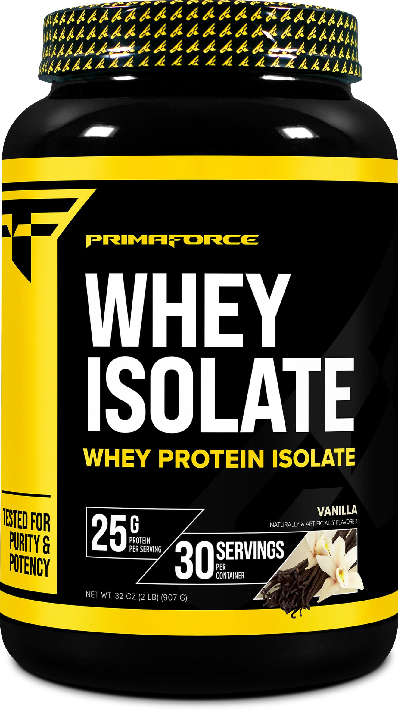 Pot Primaforce Poudre Whey Isolate Vanille, pratique pour collations protéinées.