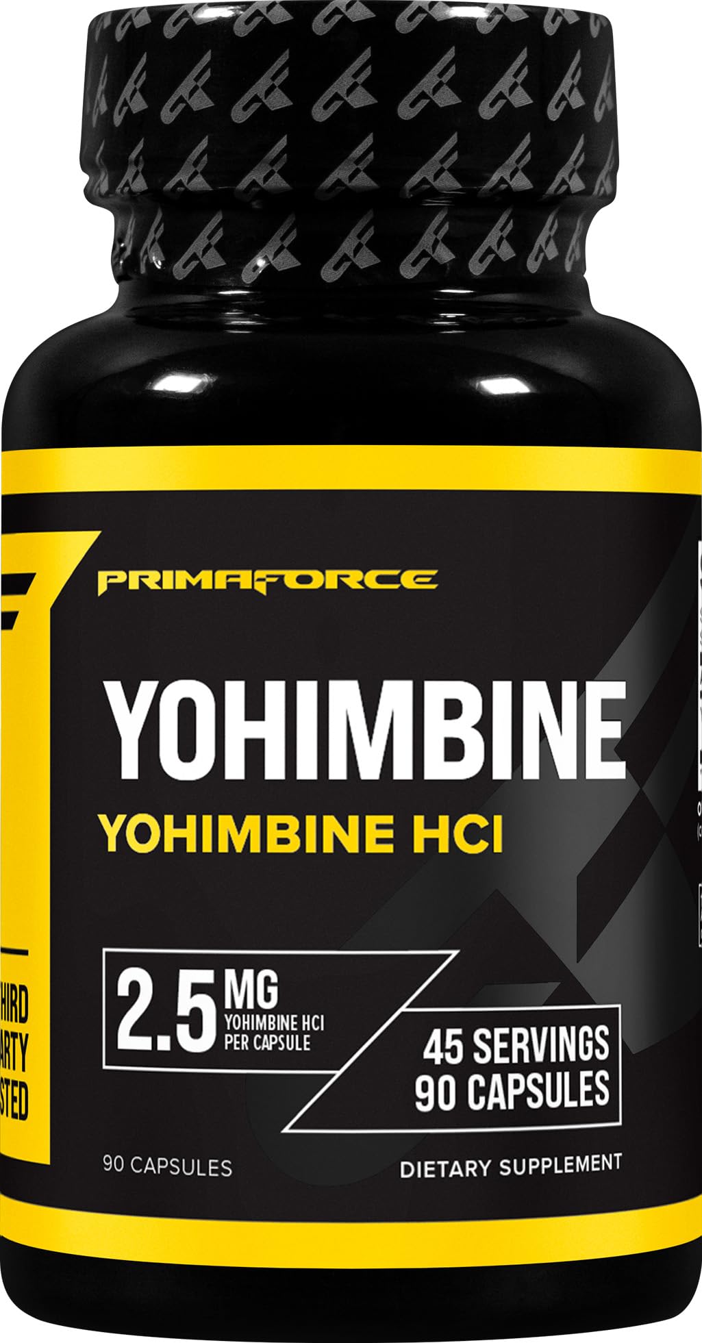 Primaforce Yohimbine HCl 2,5 mg – bouteille de 90 capsules, dosage flexible pour ajuster votre routine
