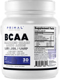 Primal BCAA poudre framboise bleue pour une saveur rafraîchissante après l'entraînement.
