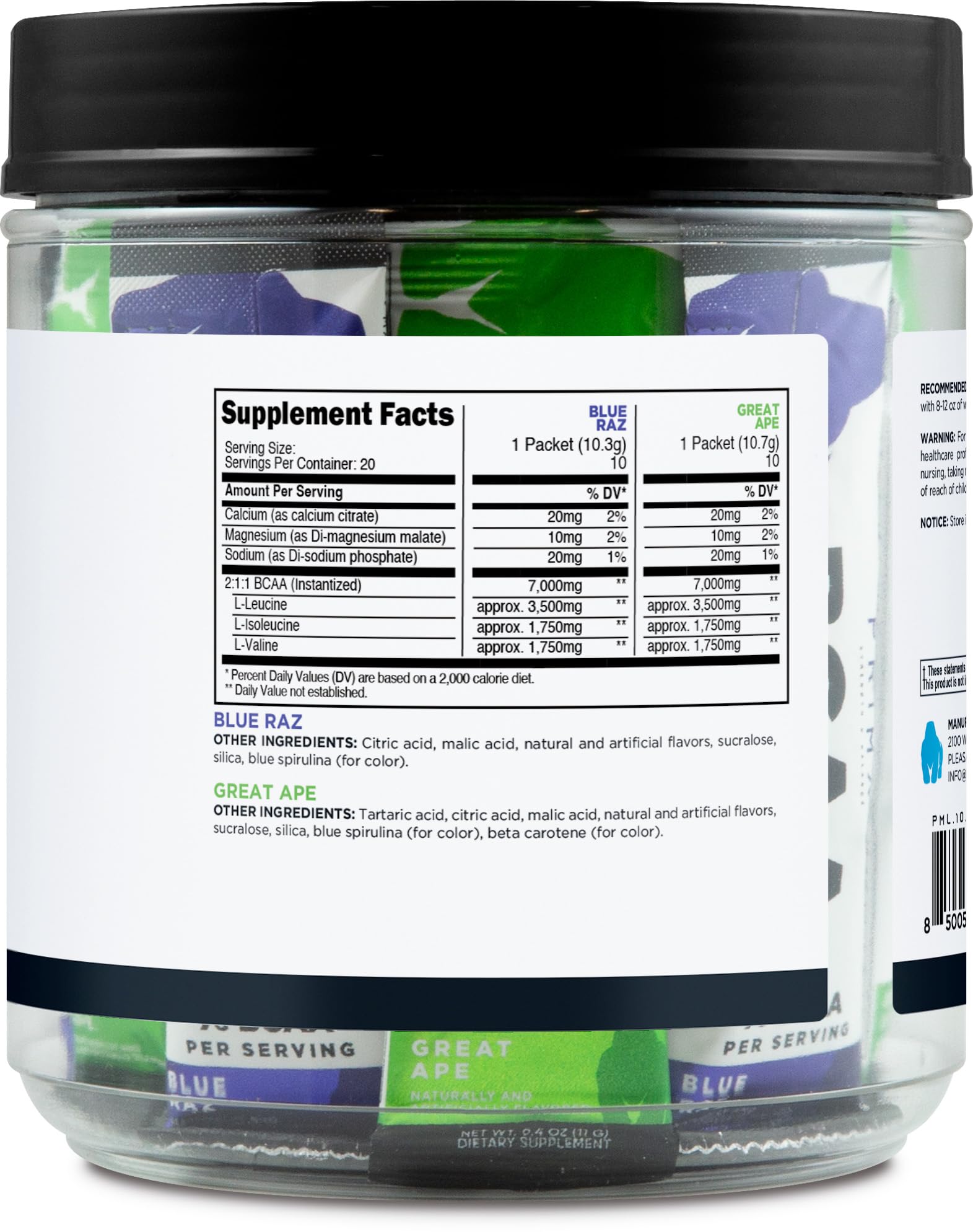 Primal BCAA Variété Pack – préparation rapide d'une boisson.