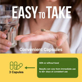 Capsules faciles à avaler pour une routine quotidienne simplifiée.