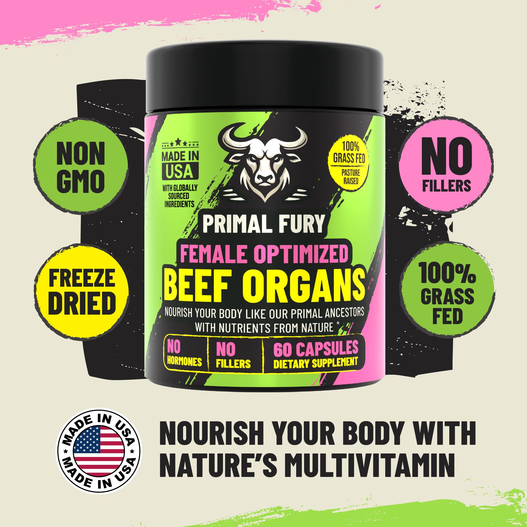 Soutien cycle PRIMAL FURY pour équilibre hormonal.