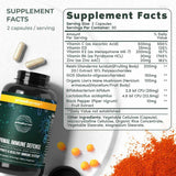 Étiquette claire de Primal Harvest Immunité Défense pour comprendre les ingrédients et leurs avantages