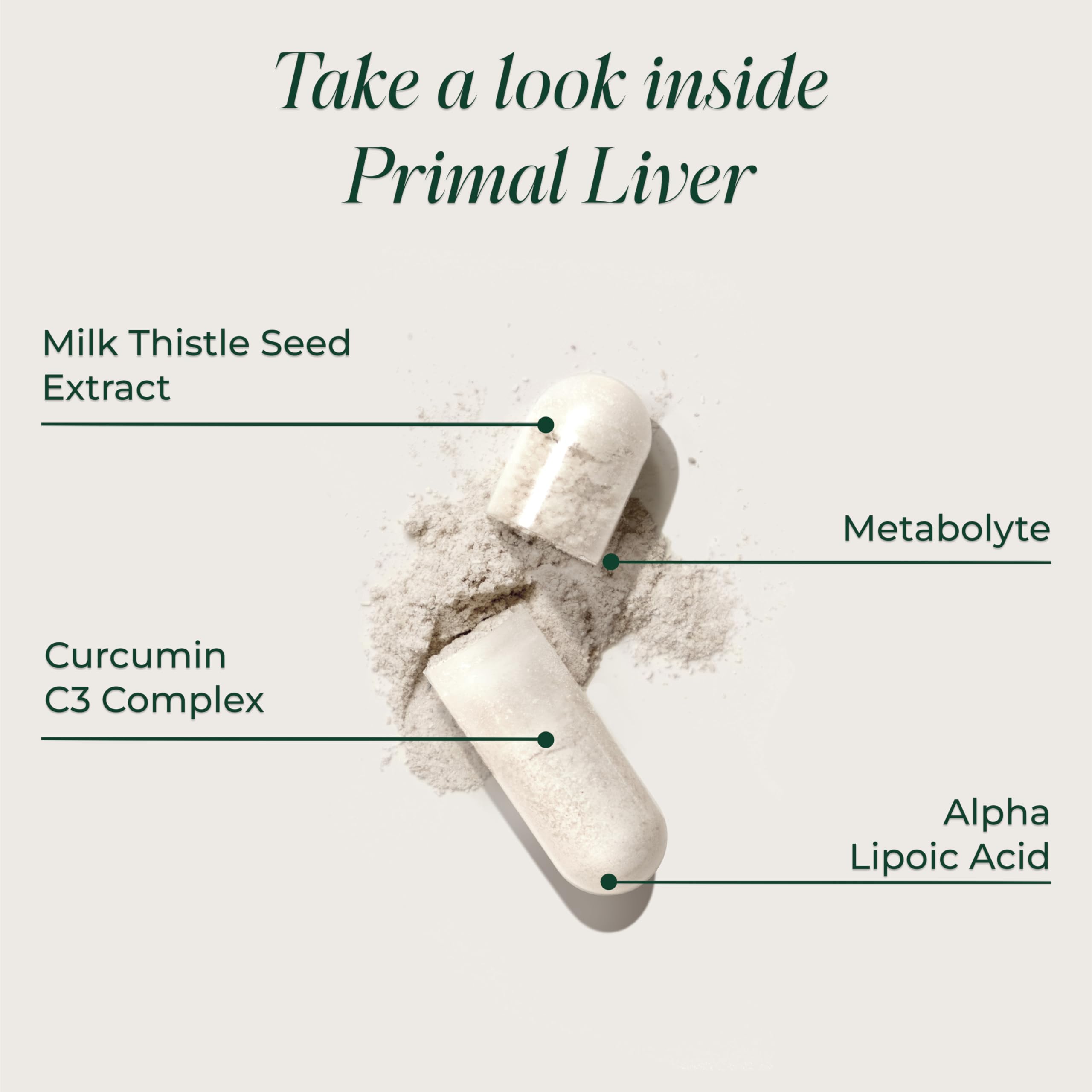 Primal Harvest Primal Liver : extrait d'artichaut visible, protection antioxydante potentielle.