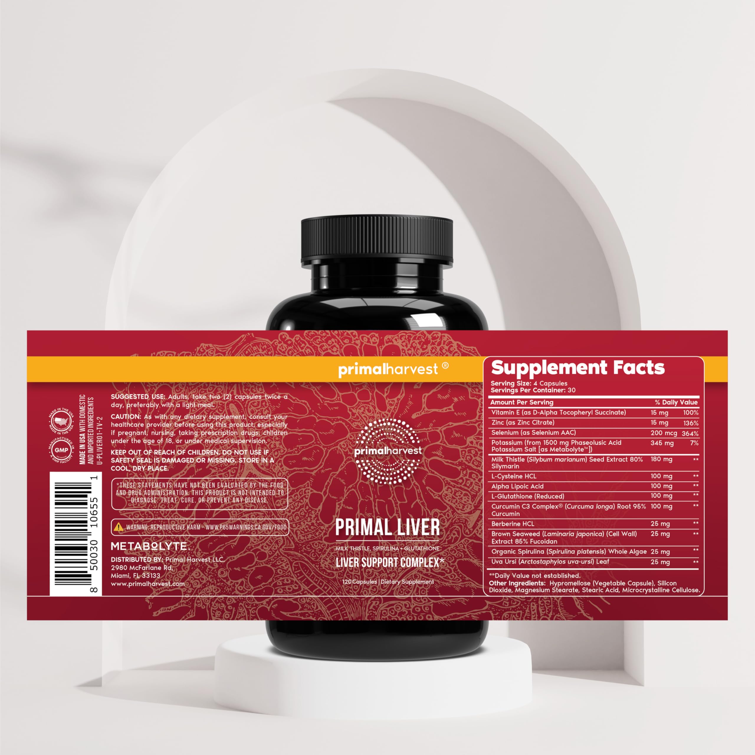 Primal Harvest Primal Liver : racine-pissenlit, vue rapprochée, digestion équilibrée potentielle.