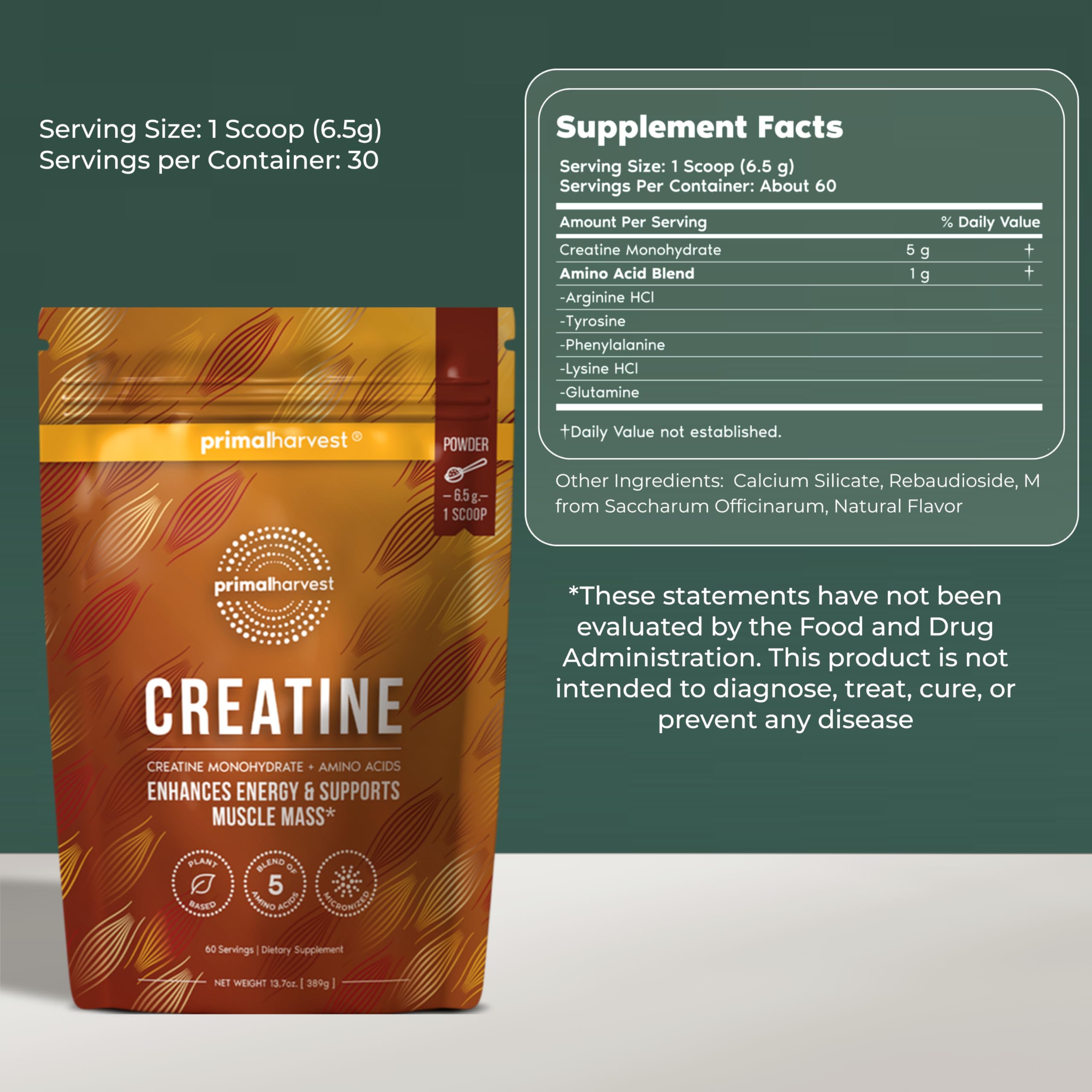 Poudre créatine Primal Harvest dans un smoothie, usage pratique pour l’énergie.