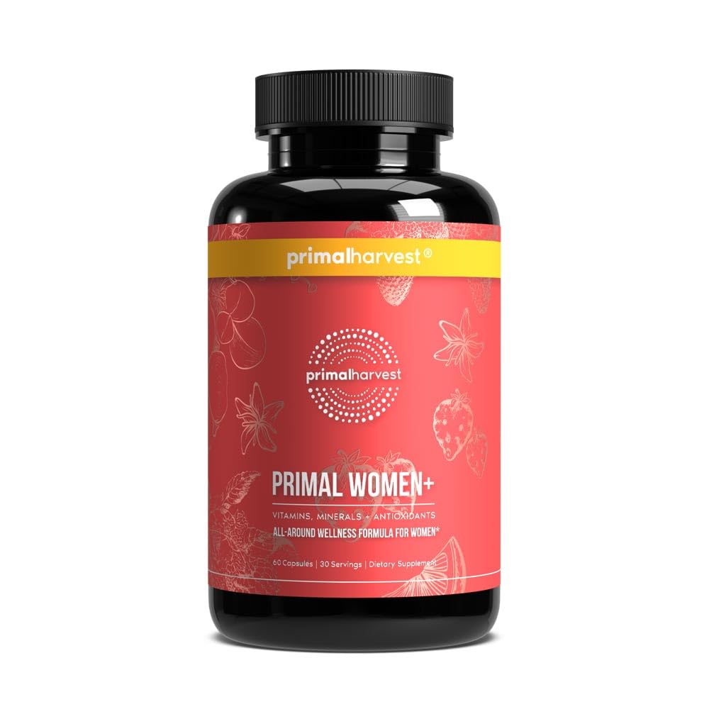 Primal Harvest Women+ bouteille: soutien énergie quotidien et vitalité féminine.