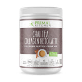Primal Kitchen chai collagène latte, boisson réconfortante riche en peptides.