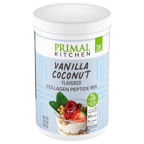 Primal Kitchen Vanilla Collagen Fuel en poudre, arôme vanille coco, soutien potentiel peau et cheveux