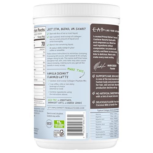 Smoothie crémeux avec Primal Kitchen Vanilla Collagen Fuel, vanille coco savoureuse