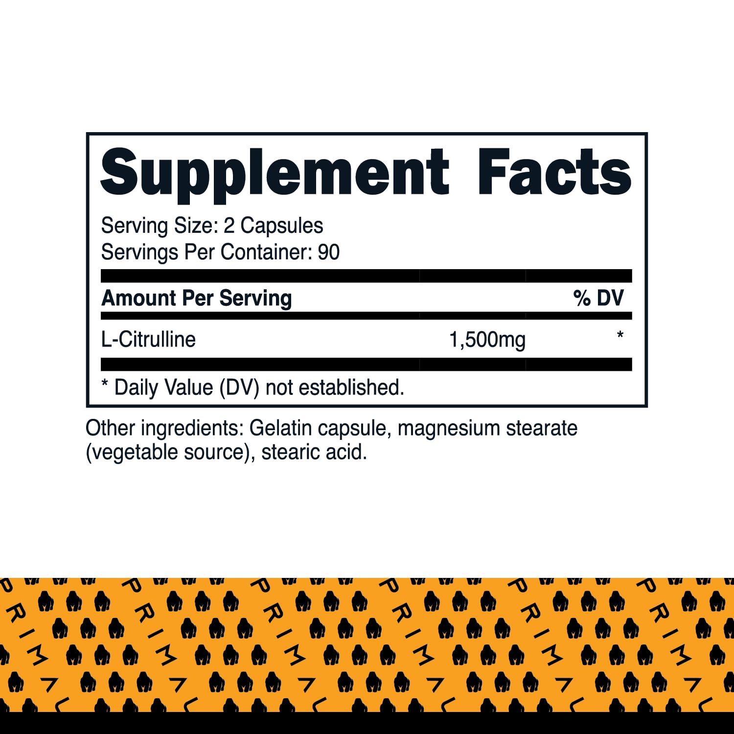Primal L-Citrulline : gros plan sur les capsules pour soutenir endurance et récupération.