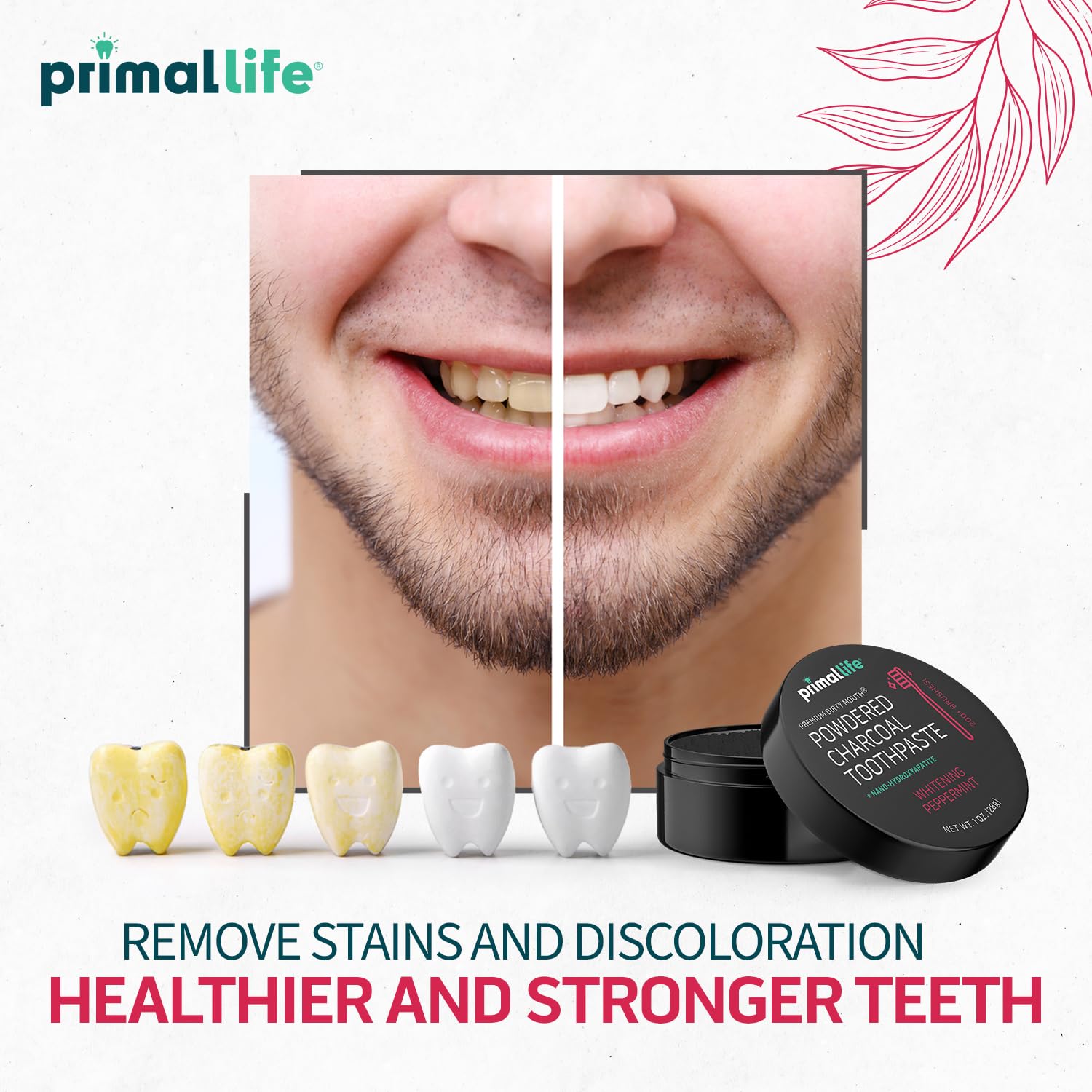 Arôme menthe pur Primal Life Organics, sensation fraîche après brossage.