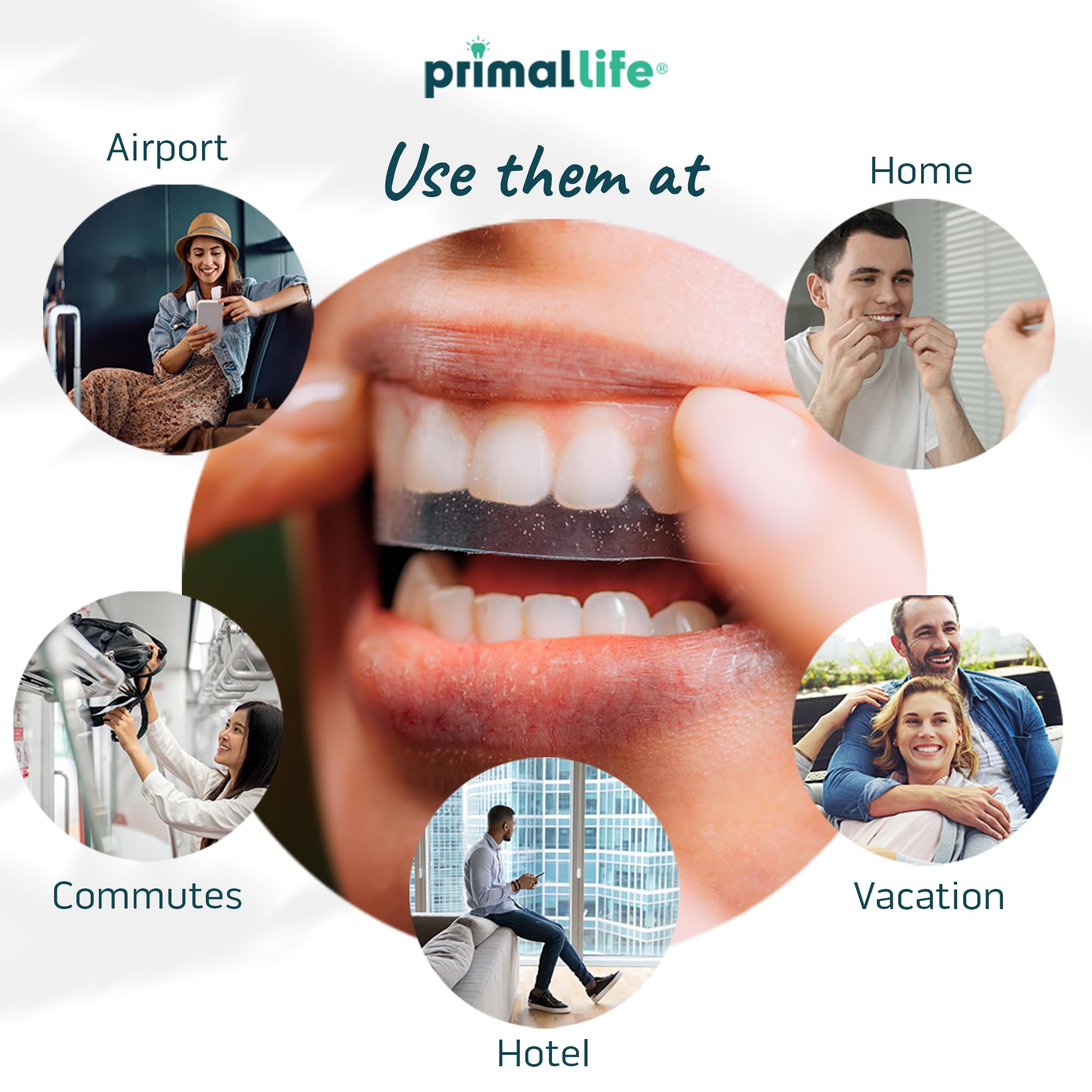 Primal Life Organics Bandes blanchiment dents - sourire éclatant après l’utilisation