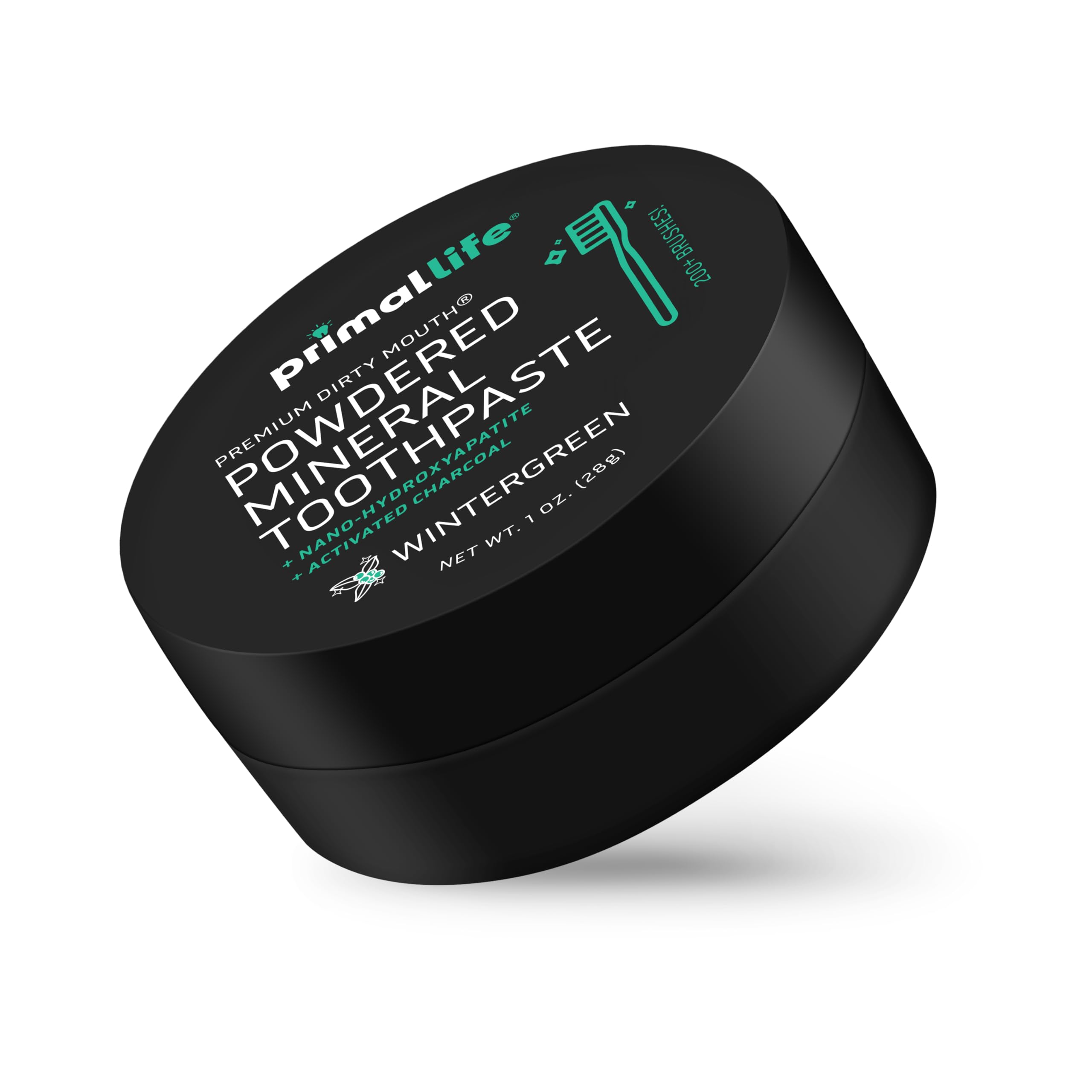 Dirty Mouth Toothpowder de Primal Life Organics, poudre charbon actif pour fraîcheur durable.