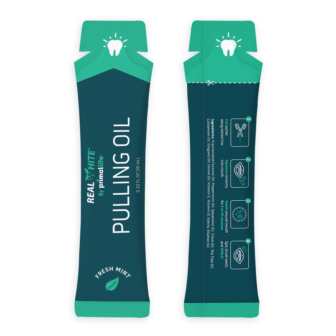 Primal Life Organics Real White Pulling Oil – ingrédients naturels mis en avant dans la formule.