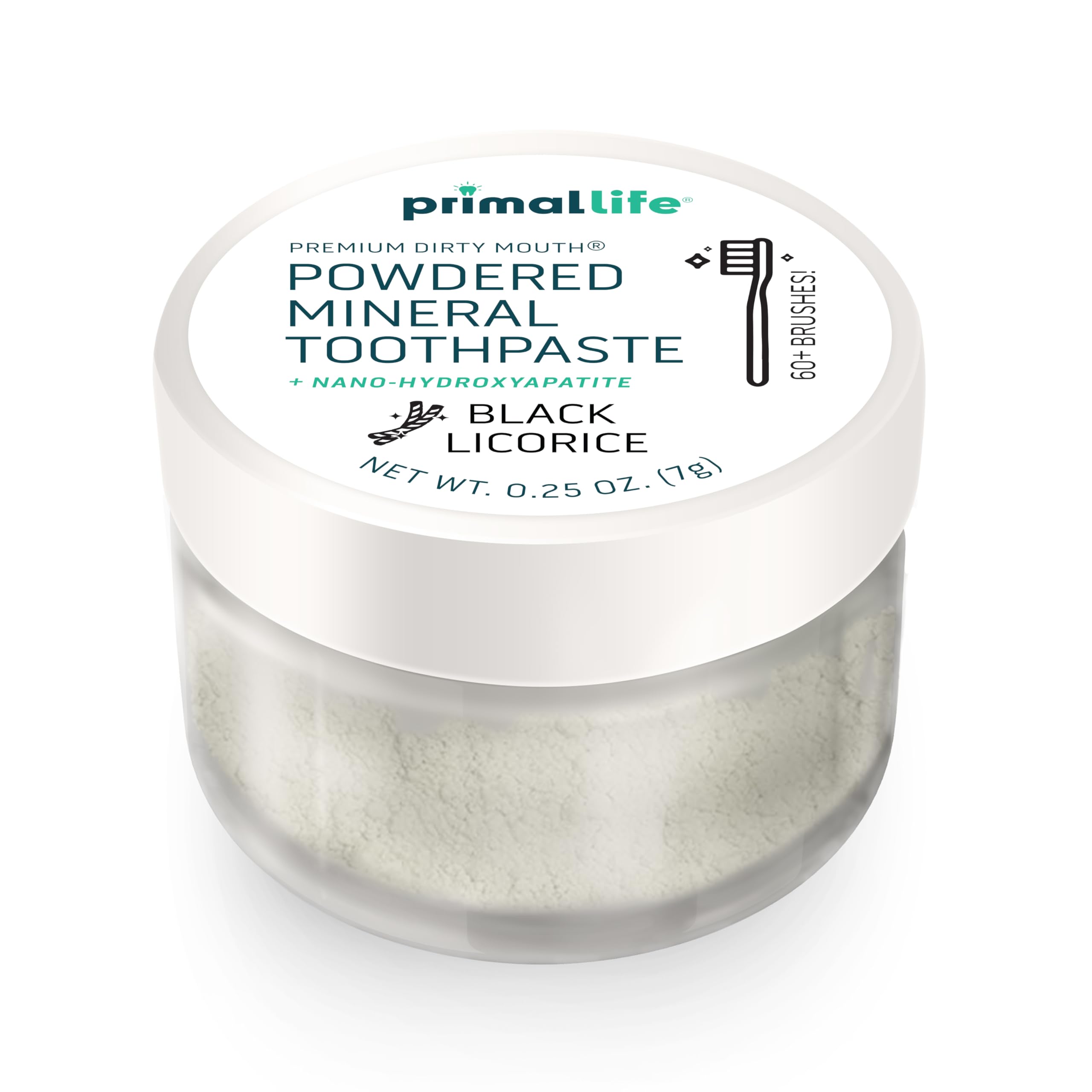 Sourire net après brossage grâce à Primal Life Organics, poudre dentaire efficiente.