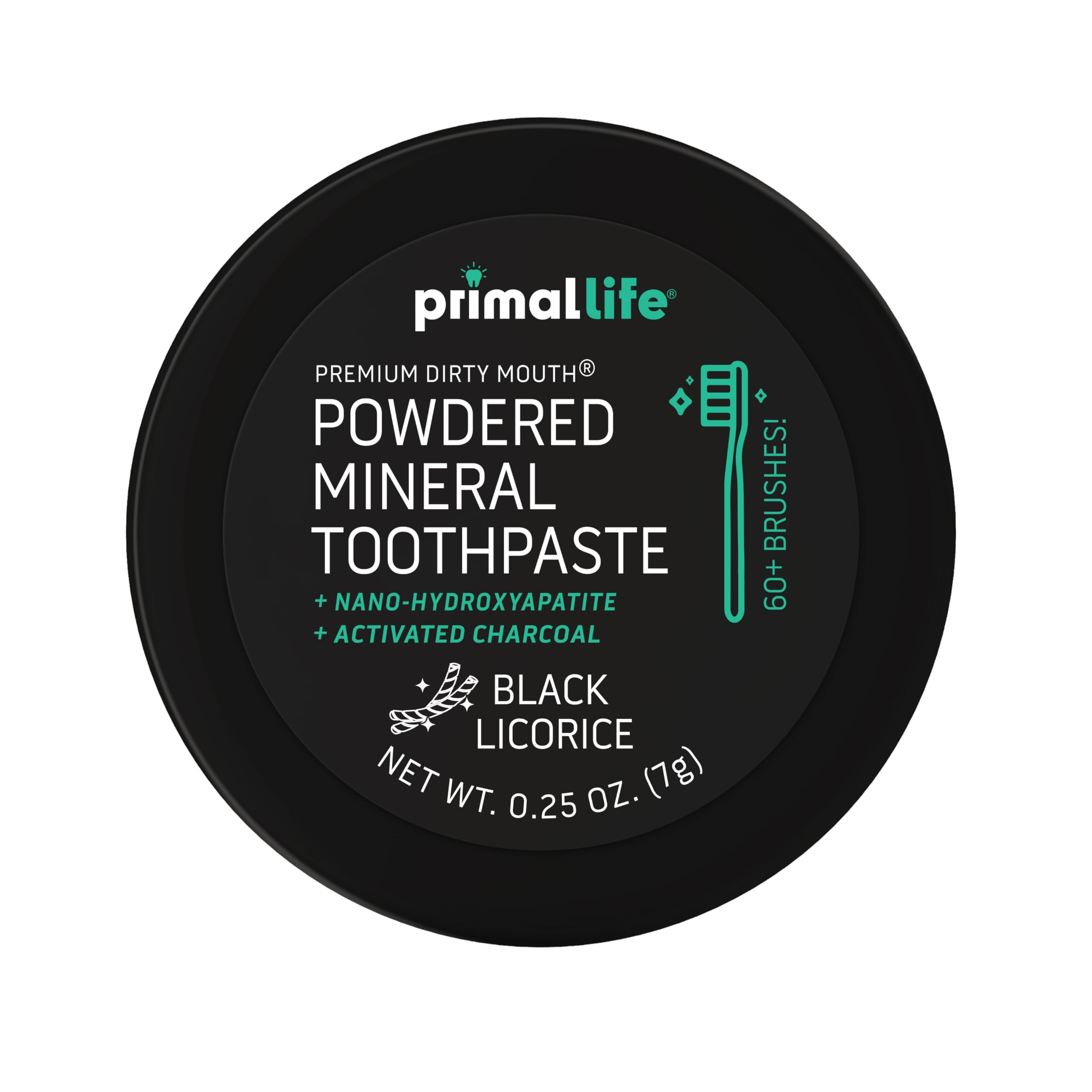 Poudre dentifrice hydroxyapatite Primal Life Organics pour dents fortes.