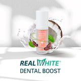Texture crème légère Real White Dental Boost facile à étaler sur les dents.