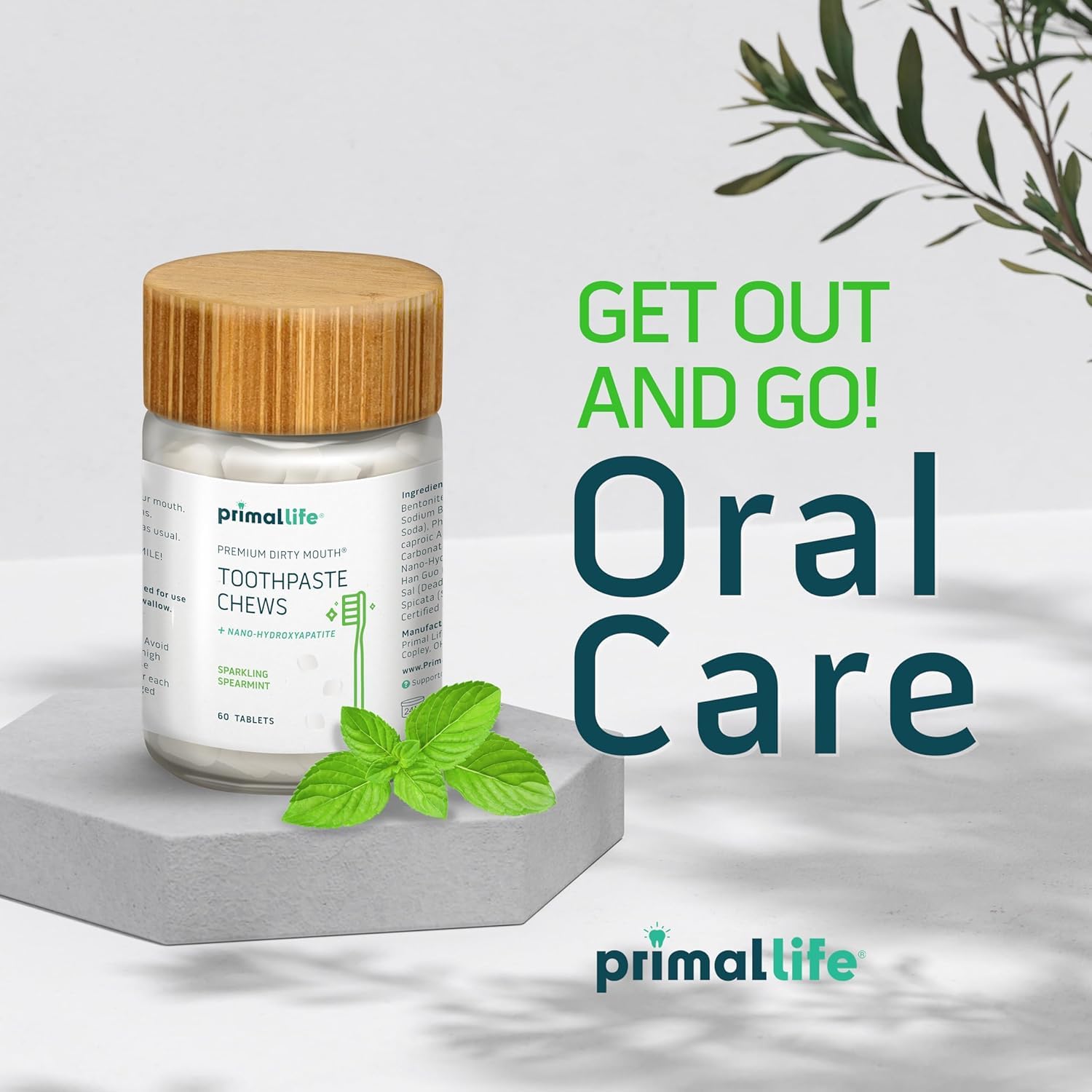 Tablettes dentifrice Menthe verte pétillante, haleine fraîche.