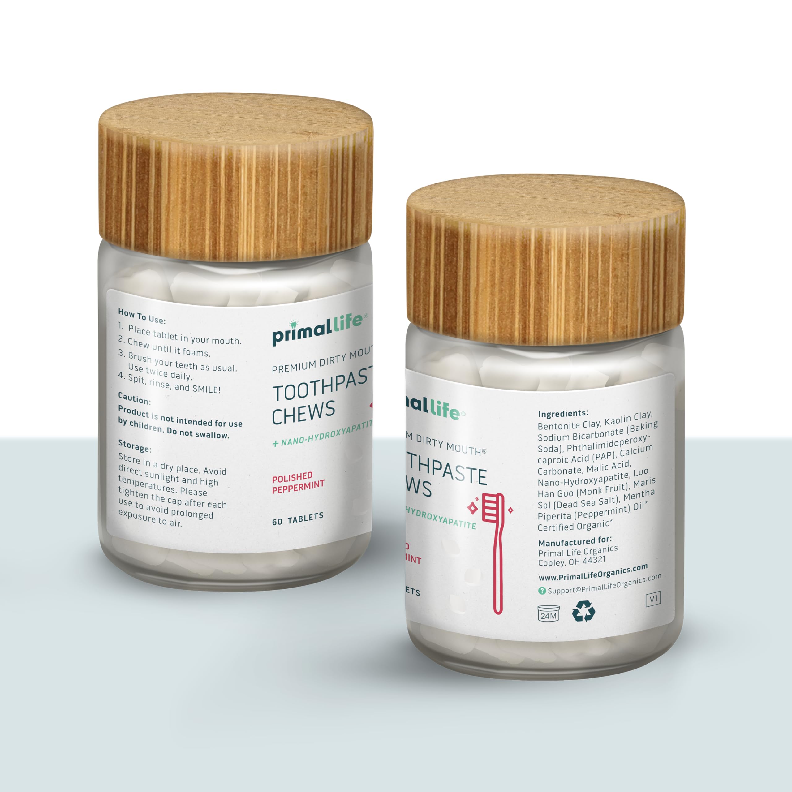 Primal Life Organics menthe verte pétillante – haleine fraîche après usage.
