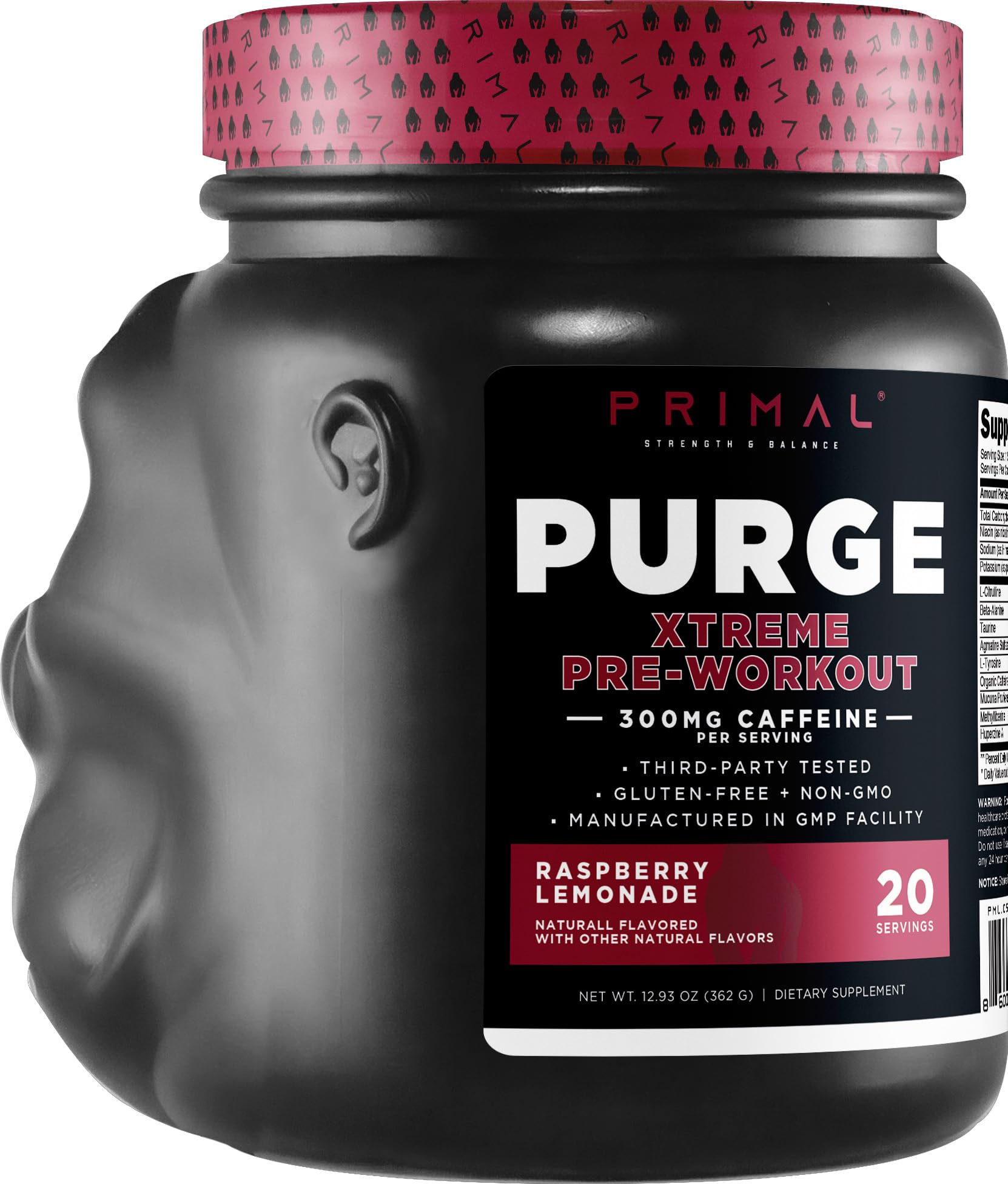 Doseur Primal Purge Xtreme, pré-entraînement, dosage précis pour énergie soutenue