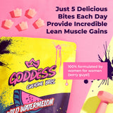 Étiquette Primal Queen Goddess Creatine Gummies montrant pureté et absence d'additifs inutiles.