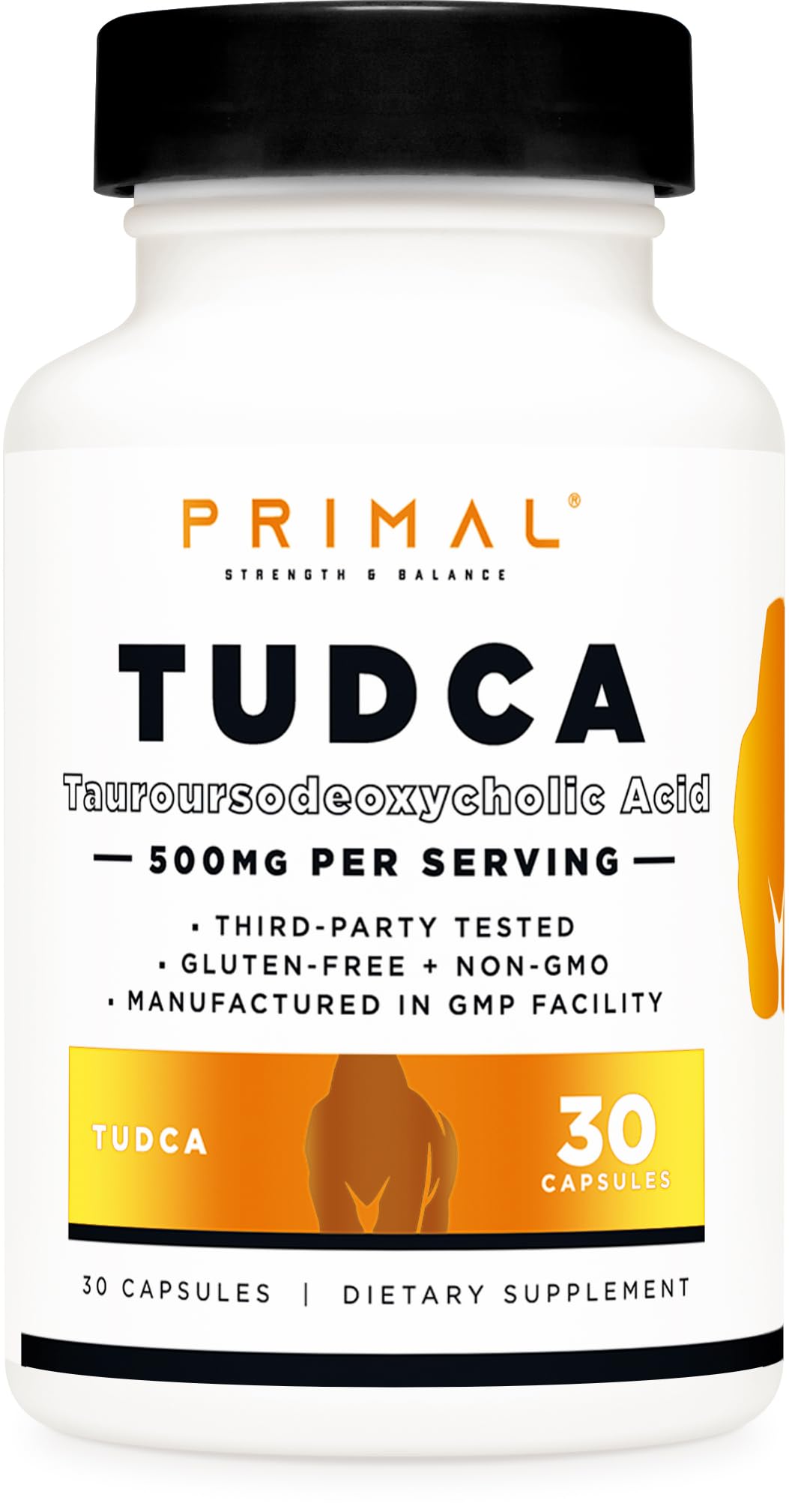 Primal Tudca: bouteille 500 mg prête à l’emploi pour une posologie standardisée.