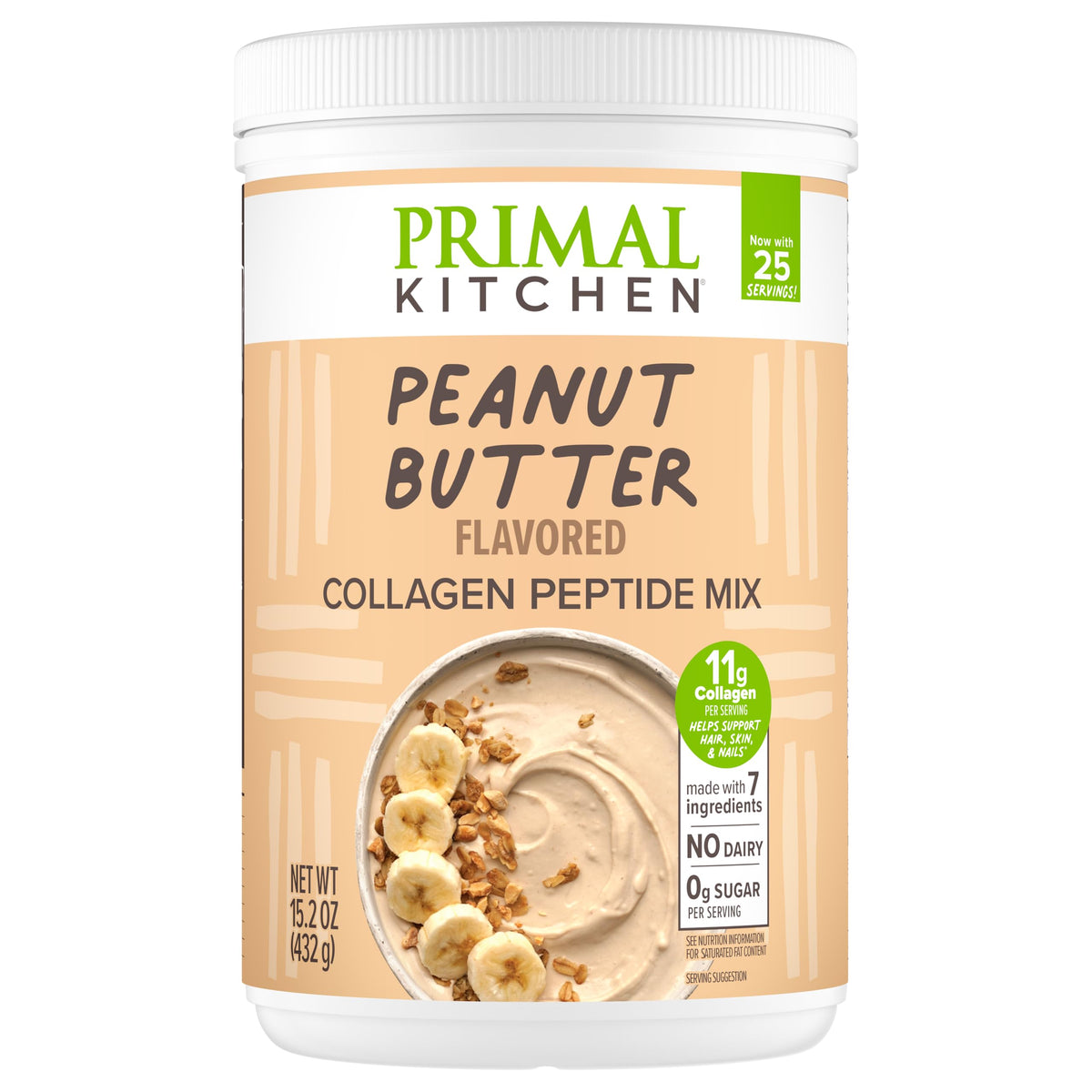 Collagen Fuel Primal Kitchen au beurre de cacahuète en poudre prête pour smoothies gourmands