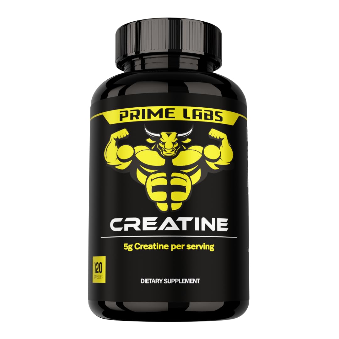 Prime Labs Créatine Monohydrate en gélules, bouteille prête pour améliorer l'entraînement