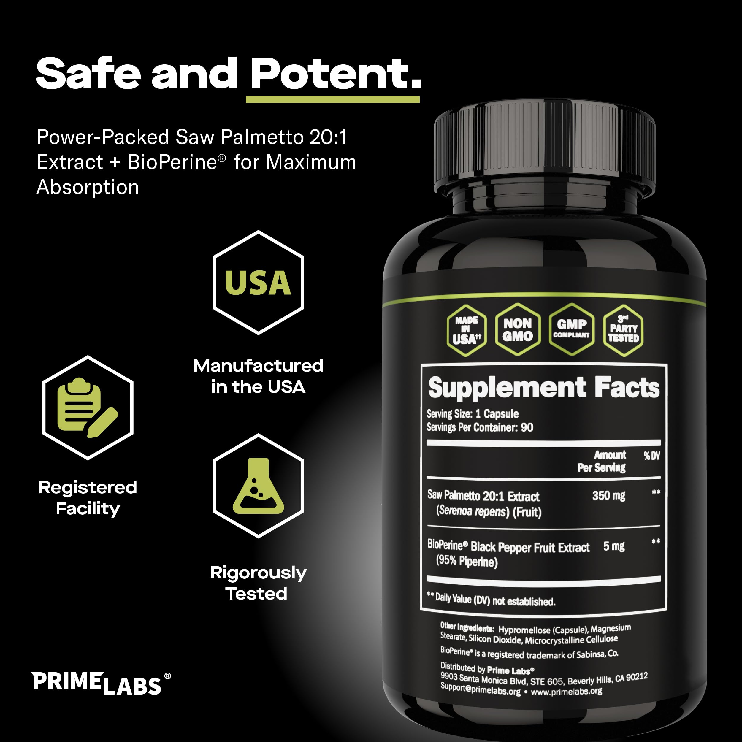 Prime Labs Saw Palmetto, absorption améliorée grâce à une formulation renforcée.