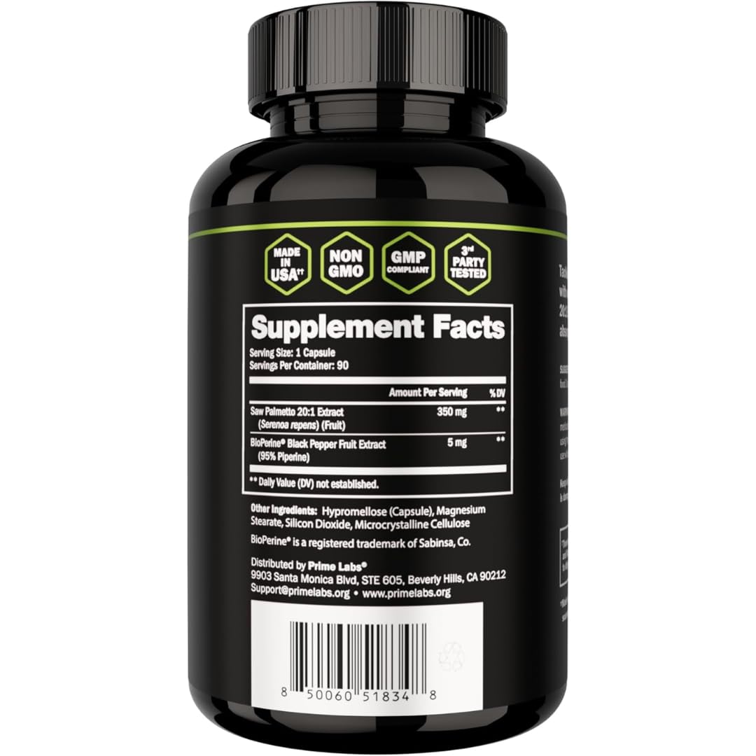 Prime Labs Saw Palmetto, densité capillaire accrue et cheveux plus épais.