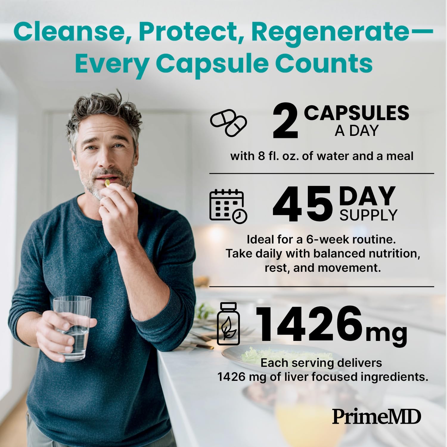PrimeMD racine de pissenlit extrait foie, soutien la circulation biliaire