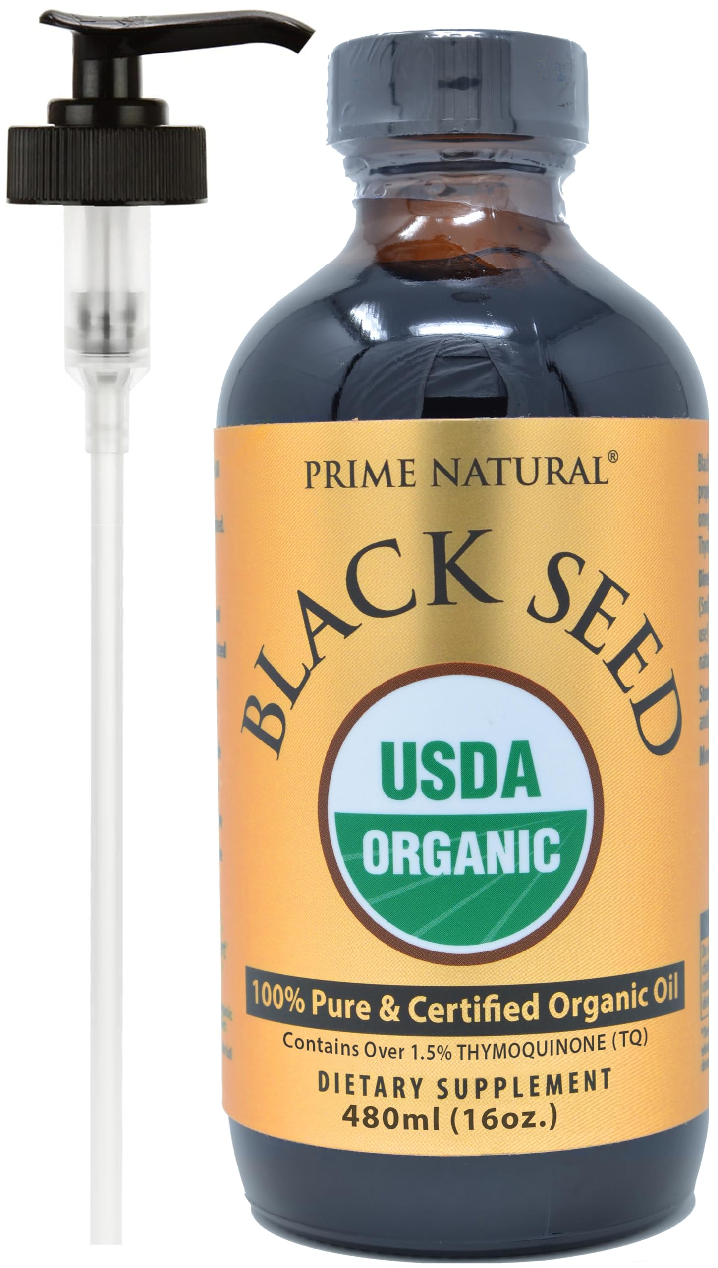 PRIME NATURAL huile noire de graine en bouteille 16oz prête pour un usage quotidien