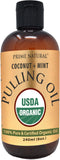PRIME NATURAL Huile tirage Coco Menthe, flacon 8oz prêt pour l'hygiène buccale.