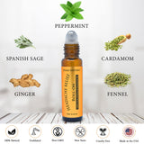 PRIME NATURAL Roll-on aromatique menthe fraîche, parfum revitalisant pour le bien-être.