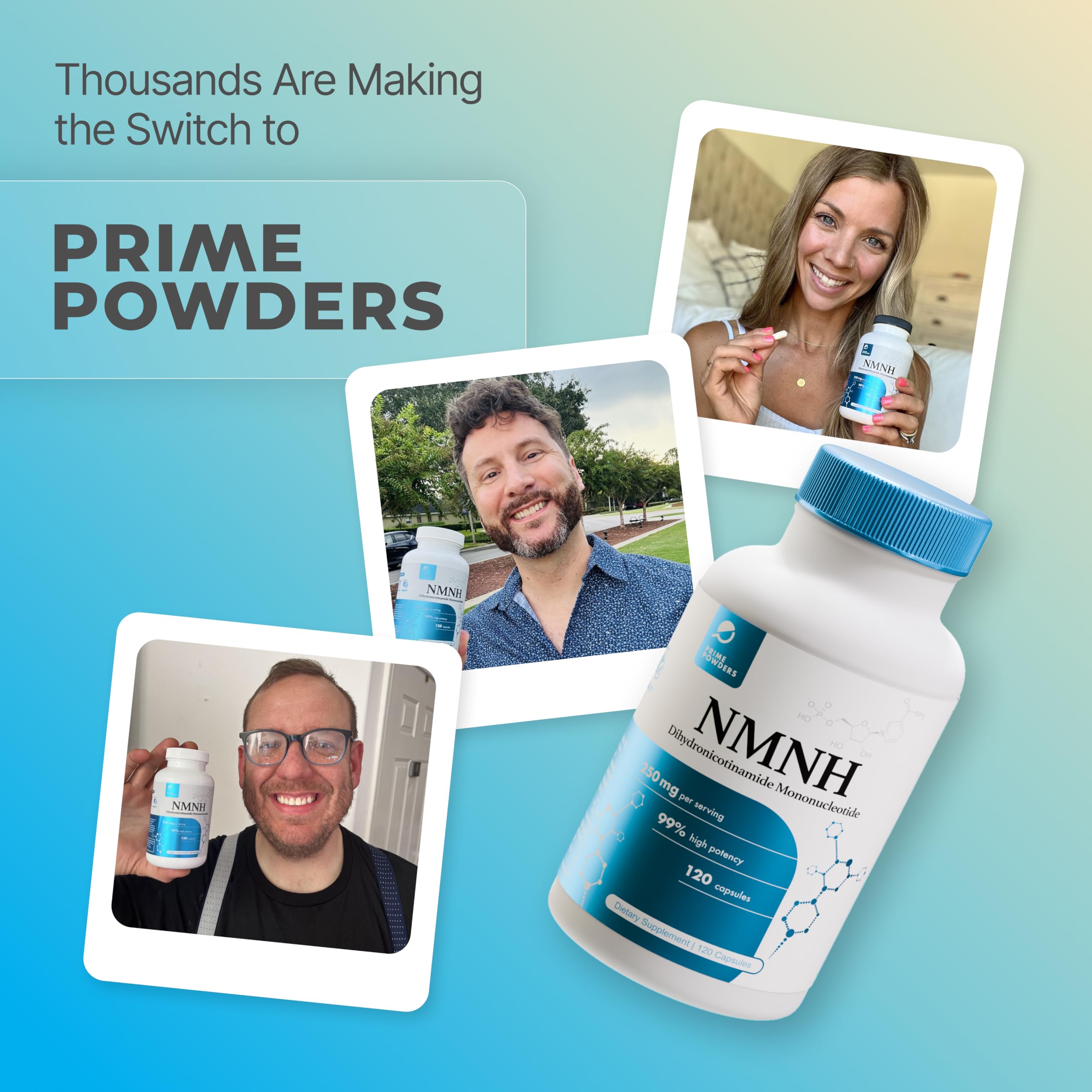 Prime Powders NMNH – Mise en scène d’une routine quotidienne avec ce complément.