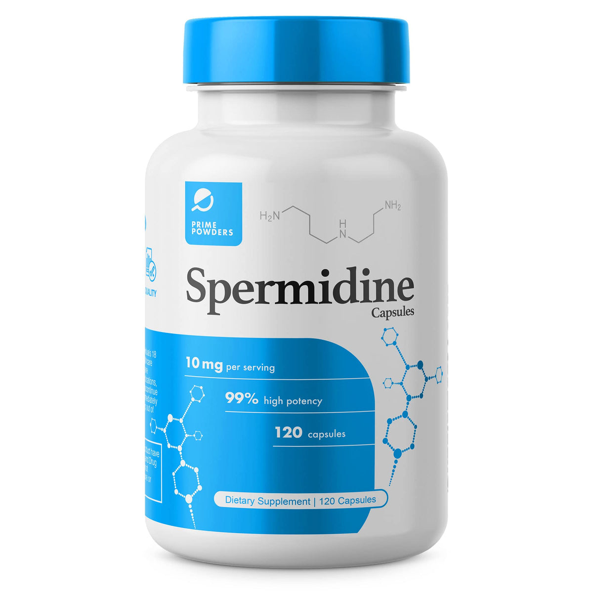 Prime Powders Spermidine capsules: dose quotidienne pratique pour soutenir l'énergie.