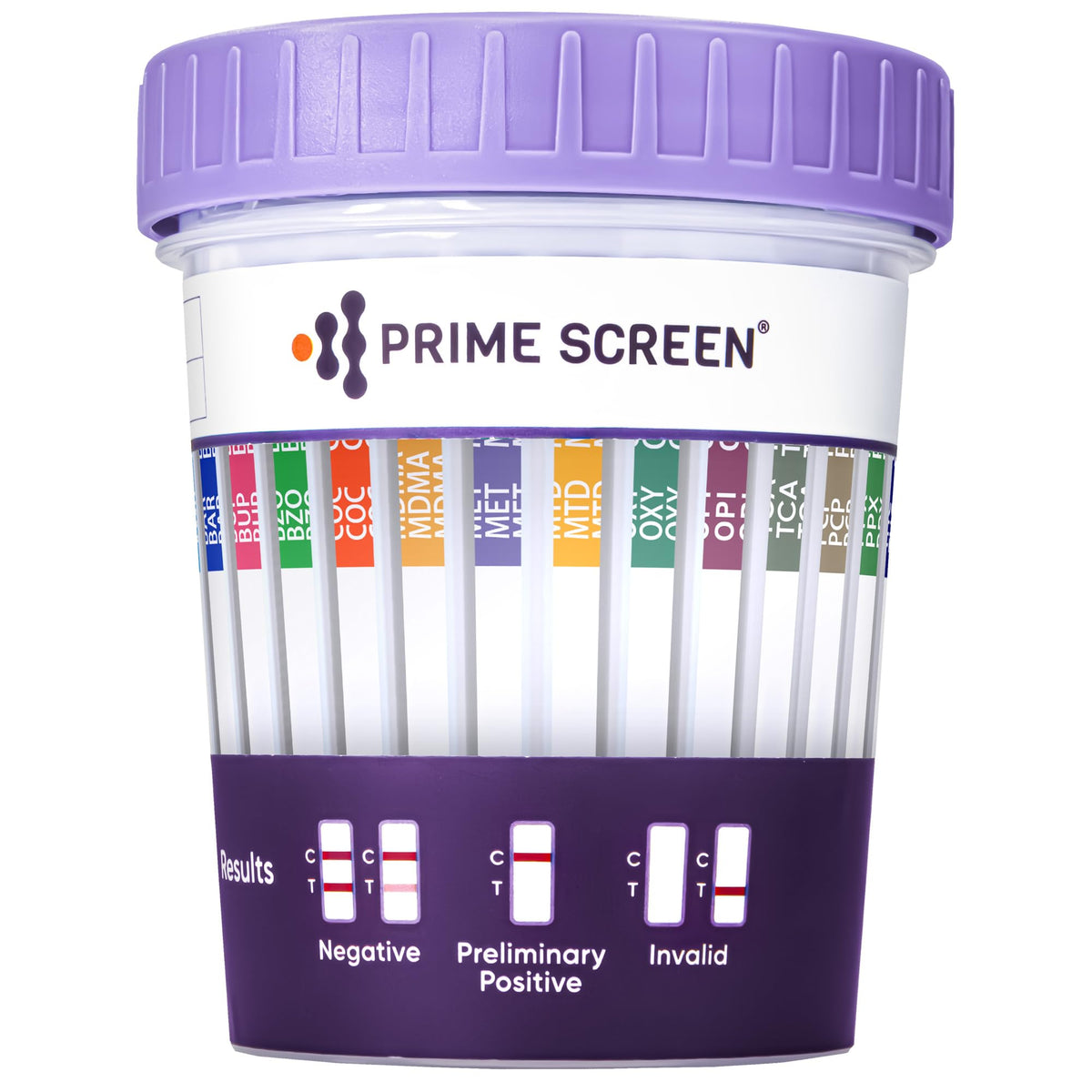 Prime Screen test urinaire 14 drogues, pack pratique et fiable.