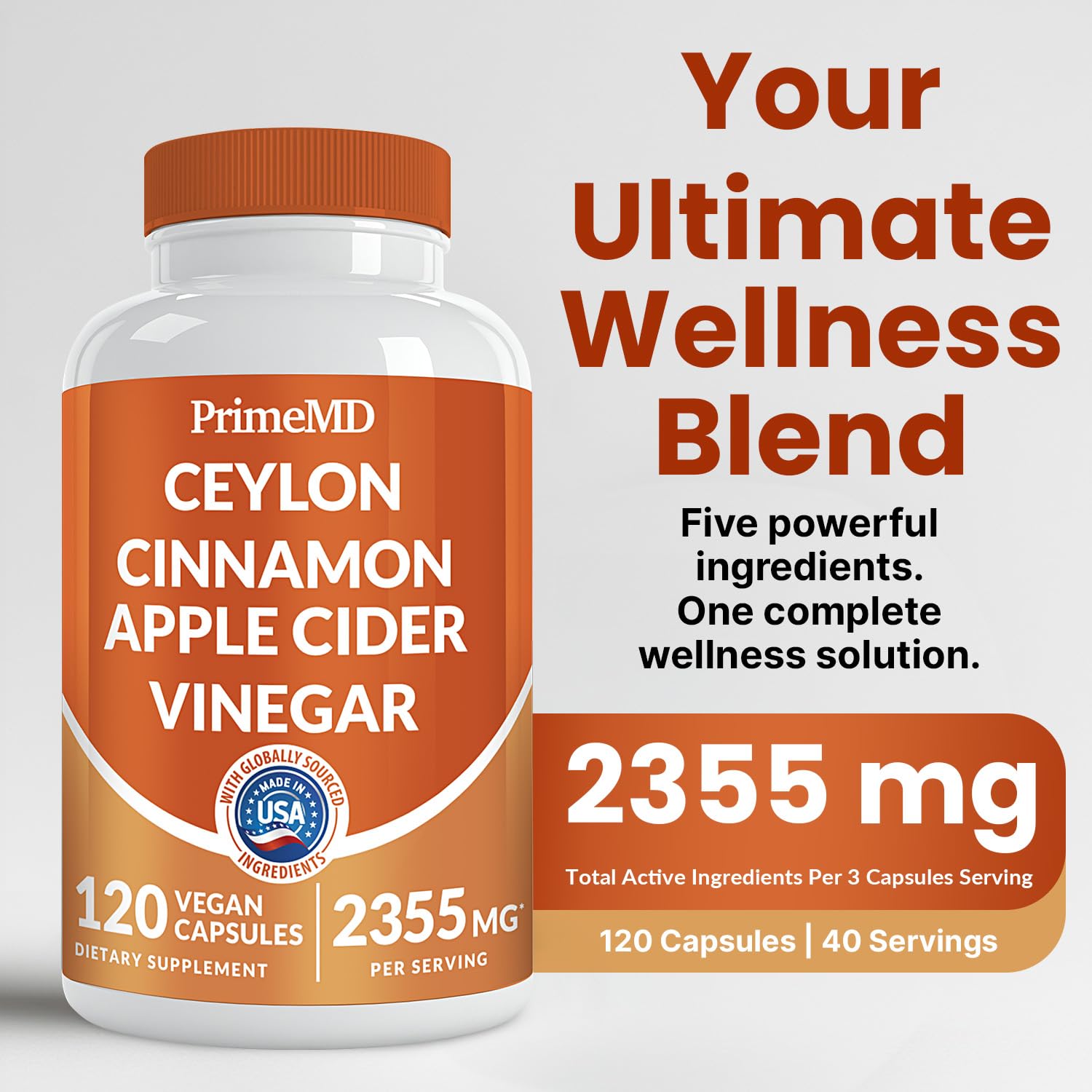 PrimeMD Capsules Vinaigre de cidre: mélange naturel et digestion équilibrée