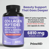 PrimeMD capsules biotine 10000mcg, soin capillaire ciblé pour vitalité
