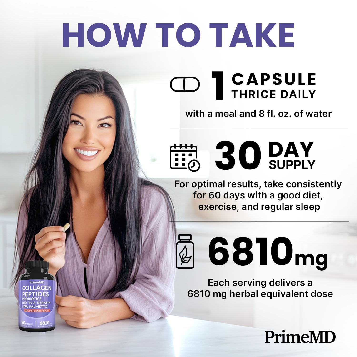 PrimeMD keratine supplément, cheveux et ongles plus forts