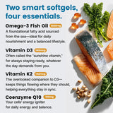PrimeMD Omega-3 avec CoQ10: emballage compact pour mobilité et énergie.